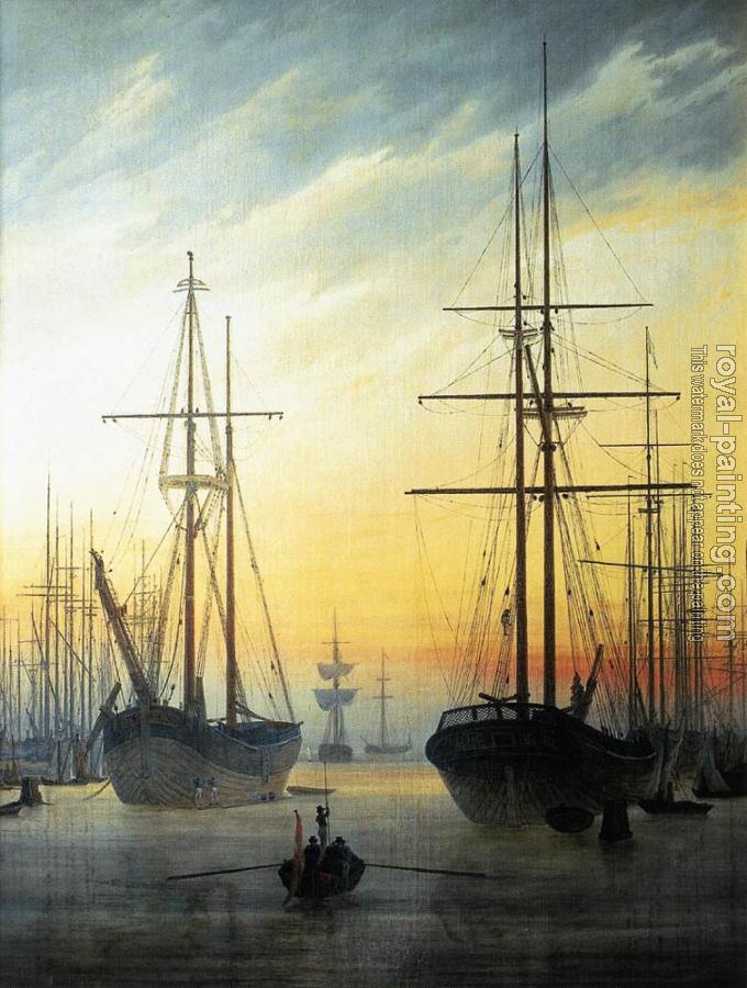 Caspar David Friedrich : View Of A Harbour